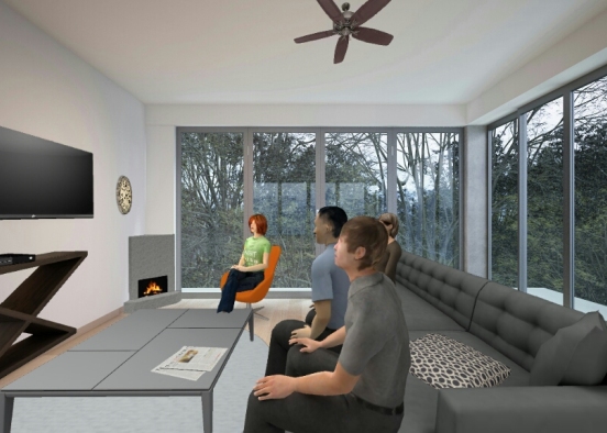 Friendly living room Design Rendering