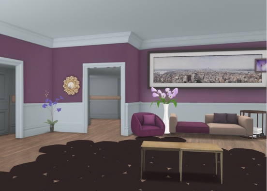 Purple Lounge Design Rendering
