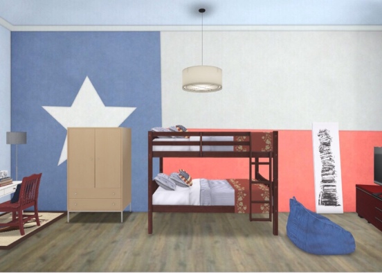 Cowboy Bedroom Design Rendering