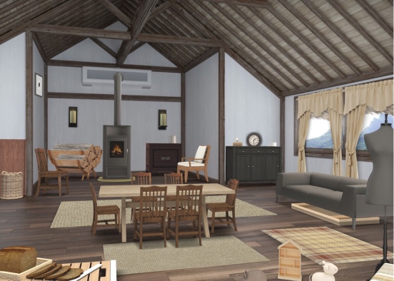 Amish family room Design Rendering