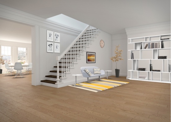 White and Yellow Home Design Rendering