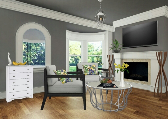 Grey Living room Design Rendering