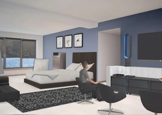 Men’s Bedroom Design Rendering