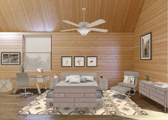 Cabin bedroom  Design Rendering