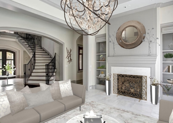 Glam living room Design Rendering