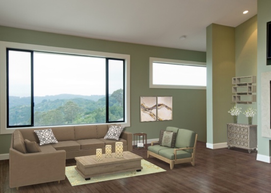 Serene living room Design Rendering