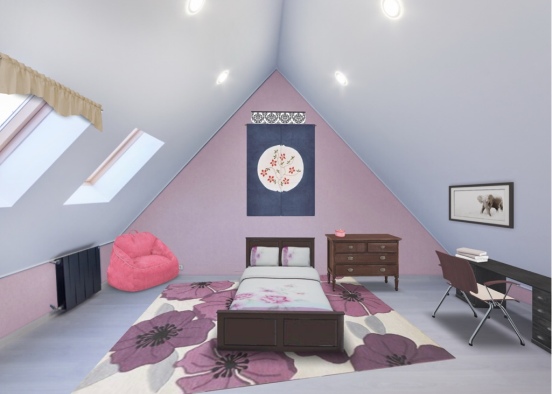heart bedroom Design Rendering