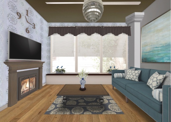 Cozy apt living room  Design Rendering