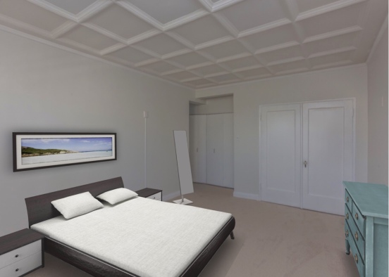 master bedroom with mirror Design Rendering