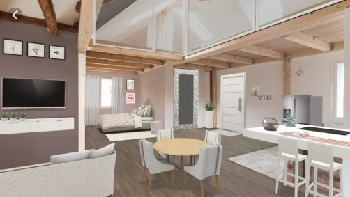 Apartamento pequeno e feminino. Anna 