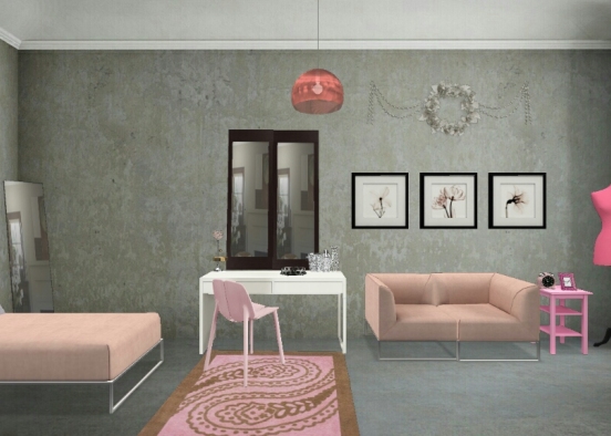 Quartinho pink  Design Rendering