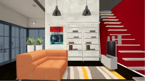 Sala de lectura y Tv