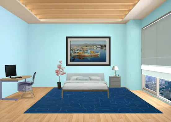 Une chambre bleu Design Rendering