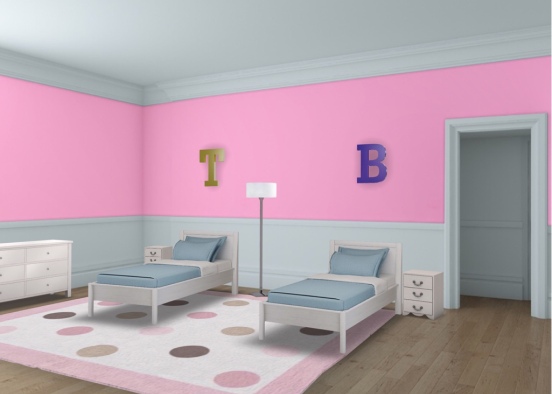 Tilly and Biancas twin room Design Rendering