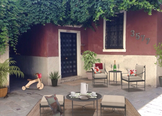 Little French patio Design Rendering