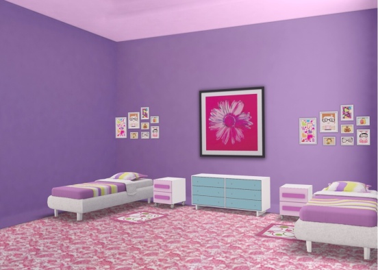 Twin girls room passion and haileys house Design Rendering