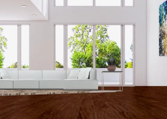 Modern, clean living room Design Rendering