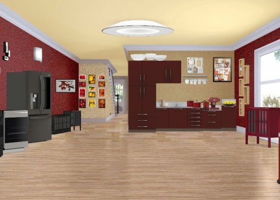 Kitchen 🍒#Red4 Design Rendering
