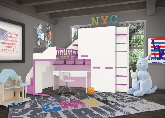 NYC apartment Kids room Design Rendering