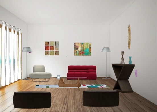 Sala de estar mas informal Design Rendering
