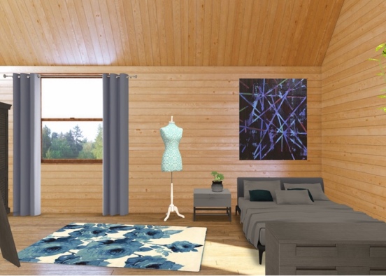 I have made a lovely cool colored room for a good friend of mine Design Rendering