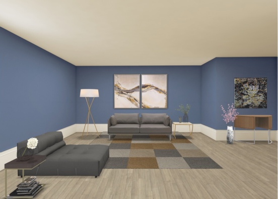 Modern Lounge Room Design Rendering