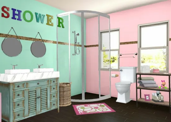Girls bathroom  Design Rendering