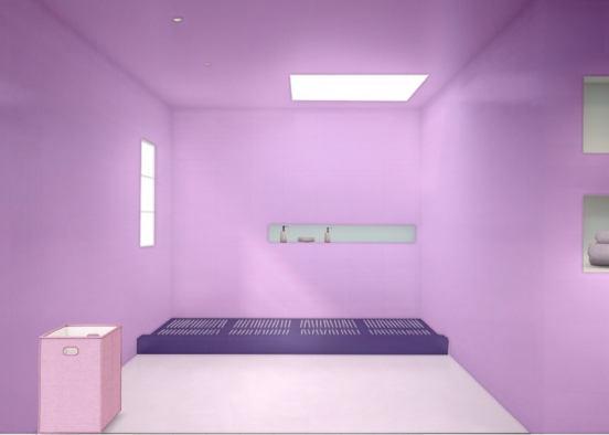 purple bathroom Design Rendering