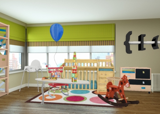 Habitación niños hermoso Design Rendering
