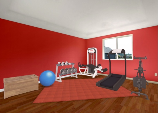 Red Work Out Room ♥️ Design Rendering