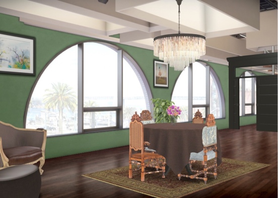 Dining room above the city Design Rendering