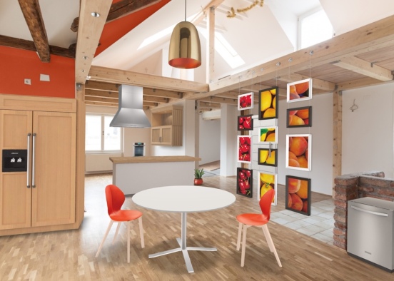 cozinha de cores Design Rendering