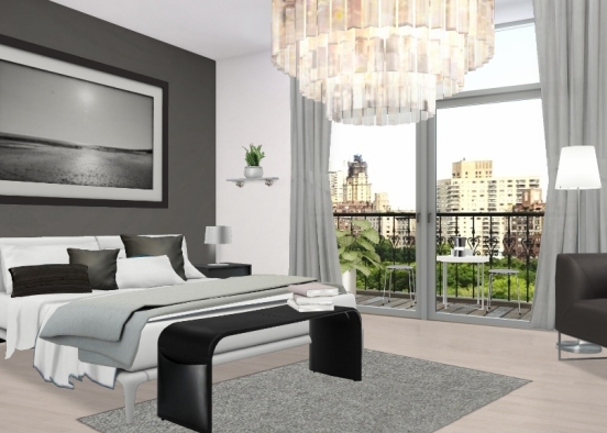 Sophisticated bedroom Design Rendering