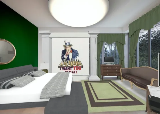 My name is ian my mom is joha and this is my first design of my dream bedroom im 9 years old Design Rendering