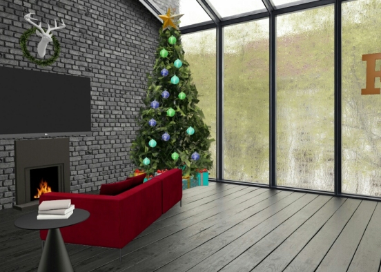 Christmas family room Design Rendering