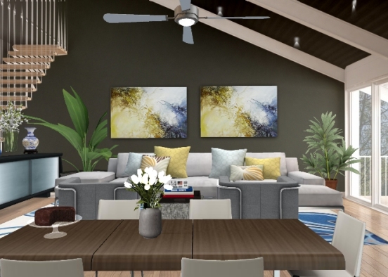 Living and dining  Design Rendering