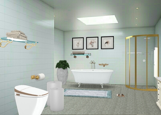 P bathroom Design Rendering