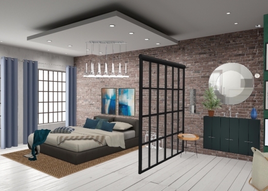 BEDROOM IN LOFT IN NY Design Rendering