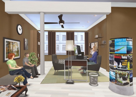 Waiting Room + Secretary Design Rendering