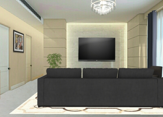 Sala simples e elegante  Design Rendering