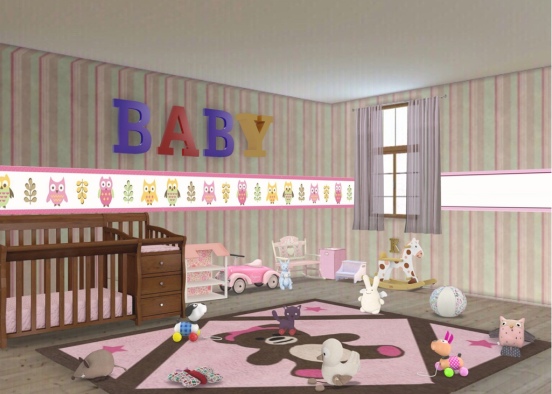 Baby Girl’s Room  Design Rendering