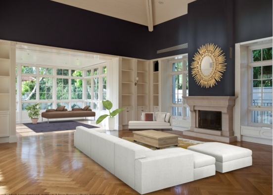 Large Living Room Design Rendering