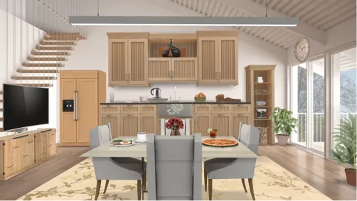 kitchen and dining room