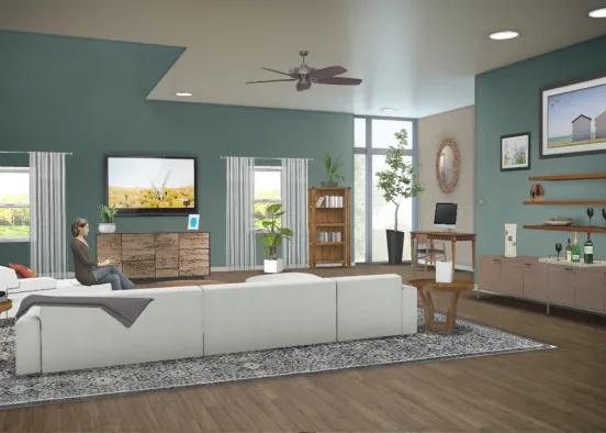 Spacious living area Design Rendering