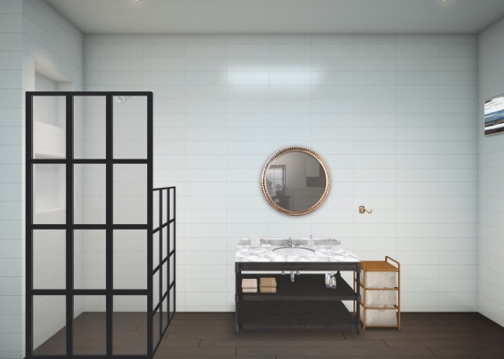 Simple bathroom Design Rendering