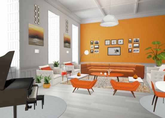 White&orange Design Rendering