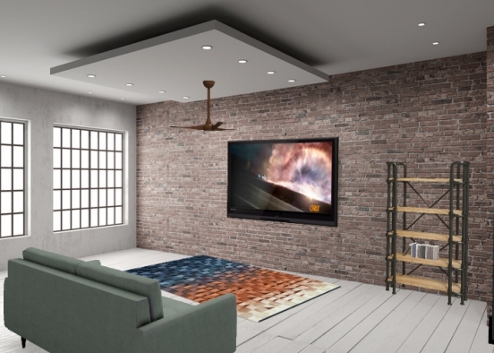 Modern living Room Design Rendering