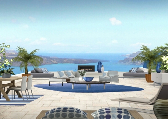 Greek Island Terrace Design Rendering