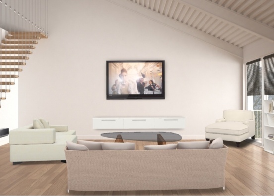 modern basement living room Design Rendering
