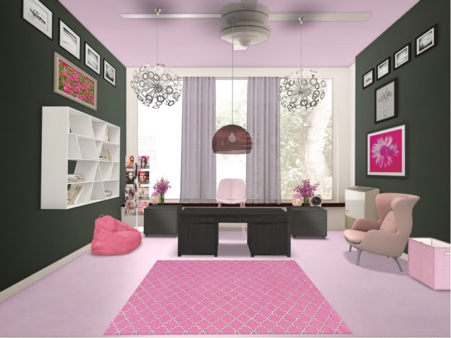 small cozy pink and black office!🖤💜